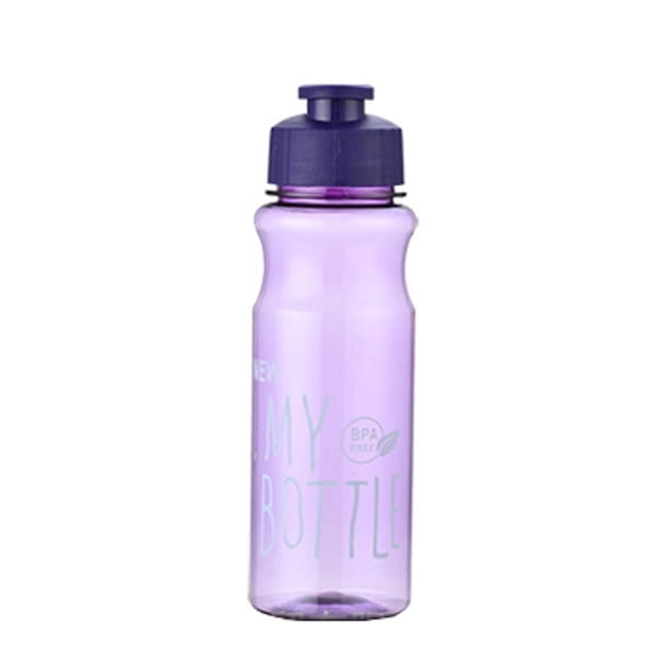 650ml Botella de agua fría para deportes de fitness, plástico, tapa abatible a prueba de fugas, para gimnasio, al aire libre, trabajo de oficina