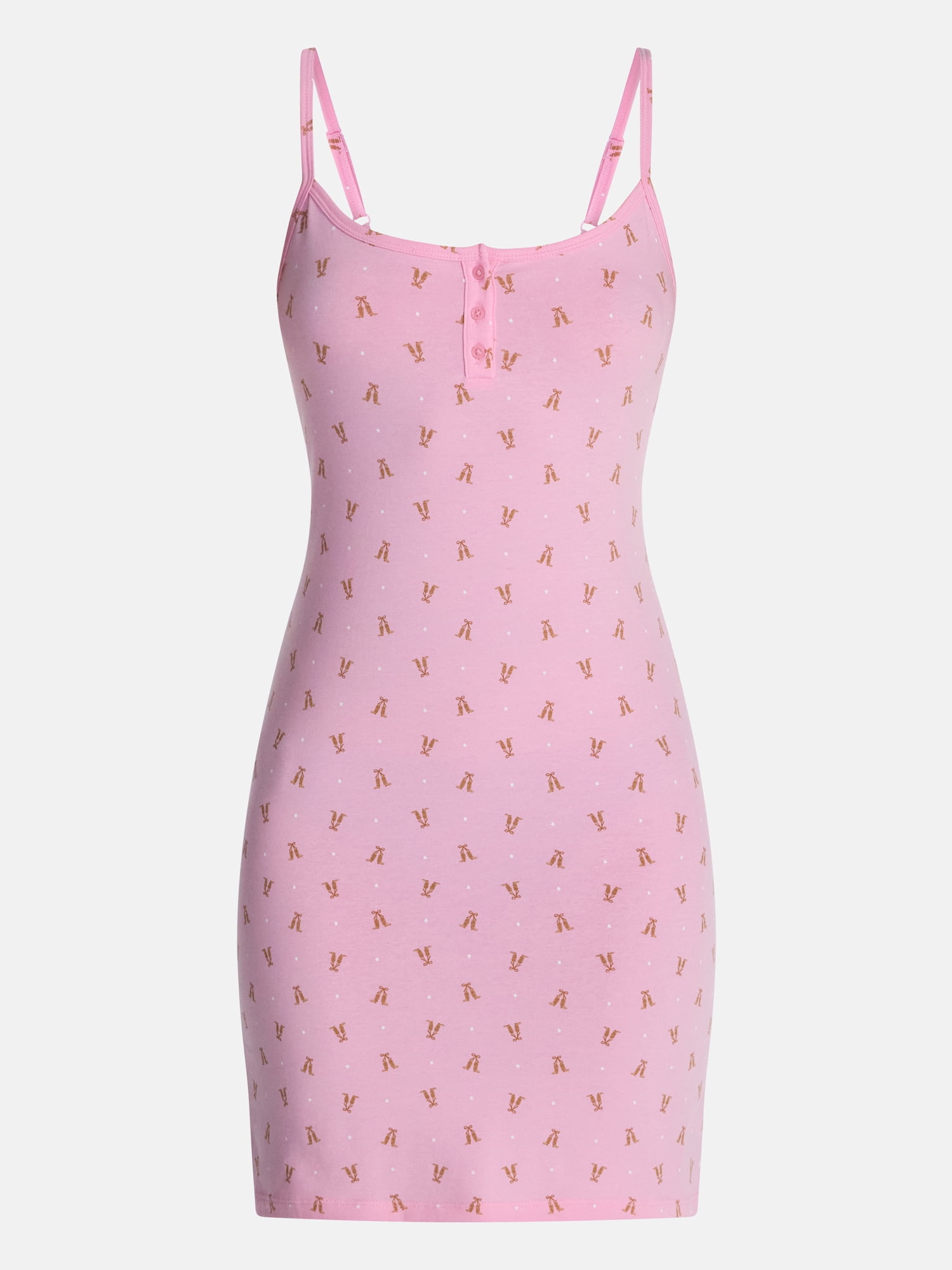 No Boundaries Cloud Core Sleepwear Slip Dress, Women’s and Women’s Plus XXS-3X
