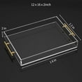 thumbnail image 4 of NIUBEE Clear Serving Tray 12x16 Inches, Acrylic Decorative Tray Organizer with Round Handles, Spill-Proof Vanity Tray for Kitchen, Counter, Decorative Tray for Breakfast in Bed, 4 of 11