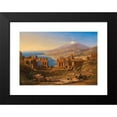 thumbnail image 2 of Karl Christian Sparmann 24x17 Black Modern Framed Museum Art Print Titled - View of the Ruins of the Ancient Theatre of Taormina, Sicily (1847), 2 of 5