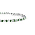 thumbnail image 2 of ANGARA Lab Grown Classic Round Emerald and Lab Diamond Tennis Bracelet for Women in 14K White Gold (Size-1.5mm) | May Birthstone, Anniversary, Jewelry Gift for Women | Lab-Grown Emerald Bracelet, 2 of 6