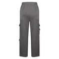 thumbnail image 6 of Toonshare Women Pants on Lightweight Women's Solid Color Casual Elastic Waist Pocket Long Pants for Sports Dark Gray XXL, 6 of 7