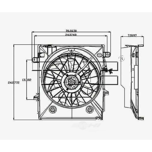 Dual Radiator and Condenser Fan Assembly Fits select: 2005-2006 CHEVROLET UPLANDER, 2005-2006 PONTIAC MONTANA