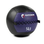 Titan Fitness Soft Leather Medicine Wall Ball 14 lb. Durable, Endurance, Cardio, Core Strength