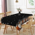 thumbnail image 3 of Duangreer Black Halloween Rectangle Tablecloth, White Orange Pumpkin Print, Washable Table Cover for Party Picnic Decors, 60 x 84 Inch, 3 of 6