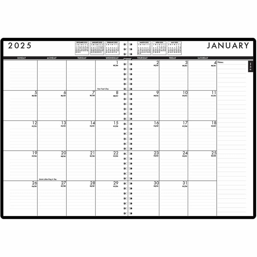 House of Doolittle 2896-32 10 in. x 7 in. 12-Month (Jan-Dec 2026) Daily Appointment Book/Monthly Planner - Black Cover