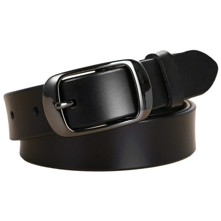 Women's Classic Metal Buckle Handcrafted Genuine Leather Jean Belt (Style