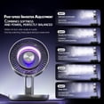 thumbnail image 3 of 3-In-1 USB Desk Fan with Colorful Led Light, Rechargeable Portable Table Foldable Fan, Quiet Rechargeable Table Fan, Small Desk Fan 5-Speed Adjustment for Bedroom Office Dorm Travel (Grey), 3 of 8
