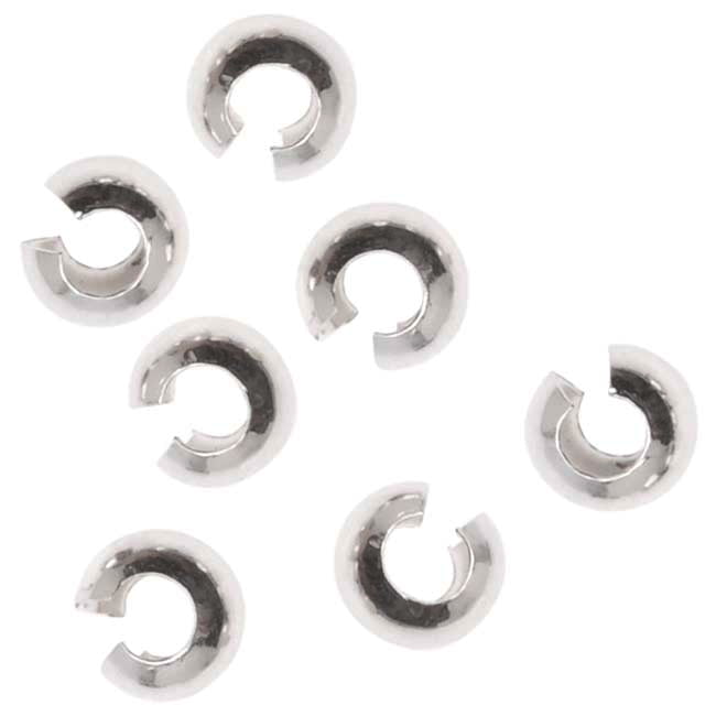 10x BRIGHT PLAIN  STERLING SILVER CRIMP BEAD KNOT COVER 4mm #1274 