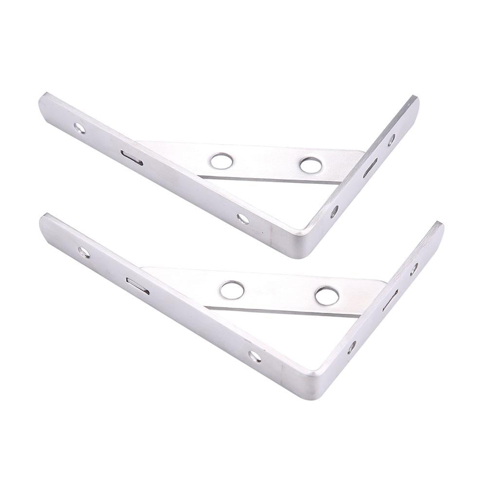 HERCHR 1 Pair Stainless Steel LShaped WallMounted Shelf Brackets