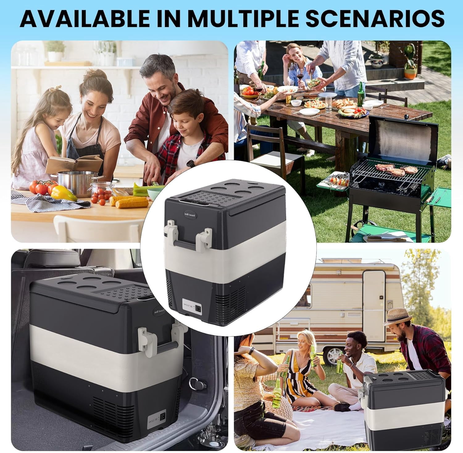 Senfot PP Portable Car Refrigerator, Mini Fridge for Vehicle Truck RV Road Trip Travel Camping Food Drinks 30L