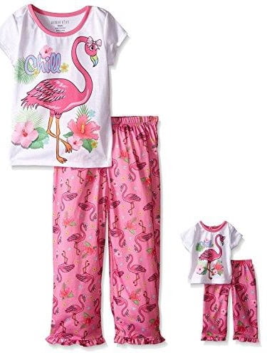 4//5 Jellifish Kids Jelli Fish Kids Puppy Pajamas /& Robe Set Pink Girls