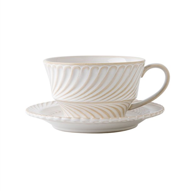 Juego de tazas y platillos de café American Latte, tazas de cerámica Retro for el hogar de 300ml, tazas de capuchino