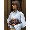 thumbnail image 3 of Women's Pleated Clutch Bag with Gold Metal Handle, Elegant Evening Handbag for Wedding Party and Formal Events, 3 of 7