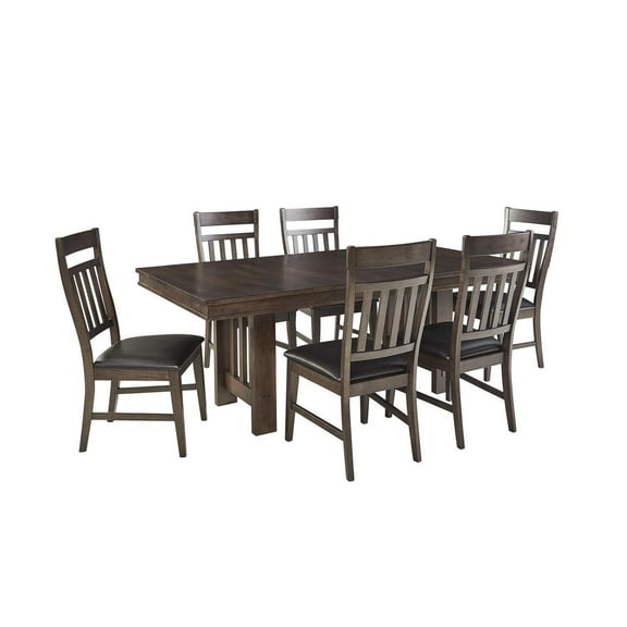 A-America Bremerton Solid Wood Extendable Trestle Dining Table in Warm Gray