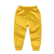 Posijego Toddler Boys Jogger Sweatpants Solid Color Soft Elastic Waist Casual Pants Kids Active Long Pants
