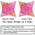 thumbnail image 4 of Preppy Hot Pink Orange Pillow Covers 20X20 Inches Dahlia Floral Geometric Decorative Pillowcase Set of 2 Aesthetic Square Throw Pillow Case Home Decor for Dorm College Girls Sofa Bedroom Couch, 4 of 6
