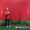 thumbnail image 2 of PowerNet Pro One Piece Softball Baseball Net, Portable Baseball Training Equipment, Hitting, Throwing & Pitching Net with Carrying Bag (Black, 8x8 FT), 2 of 7