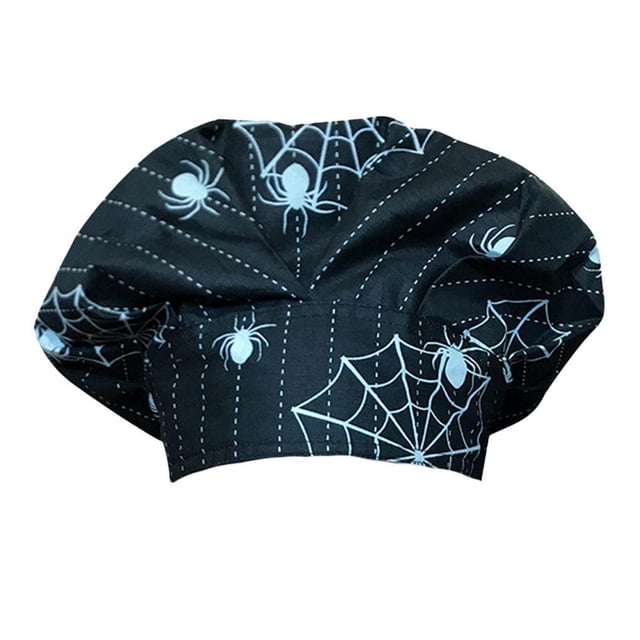 Operating Hats Nurses Long-time Service Gourd-shaped Pure Color Button Professional Assorted Colors Multifunctional Working Caps HallowmasBlack-whit