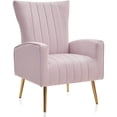 thumbnail image 6 of BELLEZE Modern Wingback Accent Lounge Arm Chair - Kinsley (Pink), 6 of 7