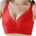 thumbnail image 2 of YWDJ Push up Bras for Women Plus Size Wide Back Wide Strap Pullover Bras Wirefree Sleep Bras Full Coverage Seamless Comfy Bras Padded Comfortable Bras Wrap Solid Lounge Bras Red XL, 2 of 4