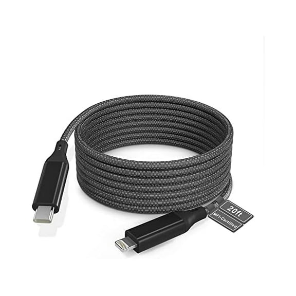 Sanlf 2 Pack 3.3ft Lightning Extension Cable, Braided Female to Male Extender Full Function Cord Compatible with iPhone iPad, Data Sync Video Audio & Charging Charger Connector Adapter, Dark Gray