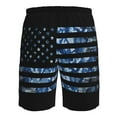 thumbnail image 6 of Kll Navy Camouflage American Flag Men'S Casual Summer Beach Shorts Hawaiian Shorts With Pockets-3x-Large, 6 of 9