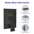 thumbnail image 4 of Shower System - Waterfall Tub Spout Shower Faucet Set with 12 Inch Rain Shower Head Wall Mounted Shower Set Black with Contain Rough-in Valve Body and Trim, 4 of 4