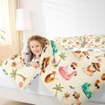 thumbnail image 3 of Feelyou Kawaii Beach Ghost Flamingo Twin Bedding, Summer Coconut Tree Bedding Comforter Set, Halloween Reversible, 7 Pieces, 3 of 7