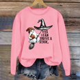 thumbnail image 2 of Womens Oversized Halloween Sweatshirt Long Sleeve Cute Ghost Pumpkin Scary Graphic Tees Fall Pullover Soft Cozy Casual Holiday Party Vacation Tops Pink S, 2 of 3