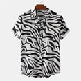 thumbnail image 3 of Camisa hawaiana con estampado 3D de flores y hojas para hombre, camisas hawaianas con gráficos de empalme de rayas, blusas de verano con solapas sueltas, blusa con botones para mujer, 3 of 4