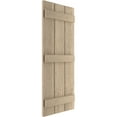 thumbnail image 4 of Ekena Millwork 16 1/2"W x 86"H Rustic Three Board Joined Board-n-Batten Rough Sawn Faux Wood Shutters (Per Pair), Primed Tan, 4 of 11