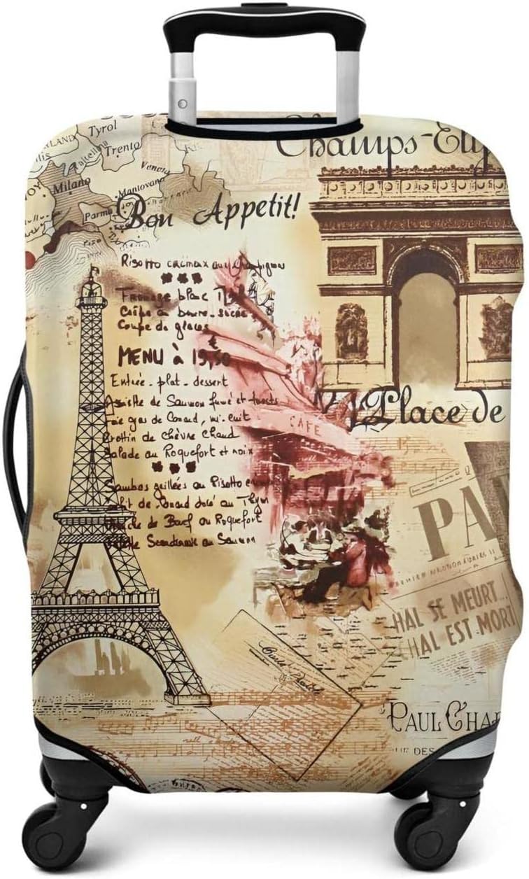 Paris Eiffel Tower Luggage Cover Elastic Washable Suitcase Protector