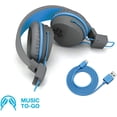 thumbnail image 2 of Audífonos Plegables Bluetooth JLab Neon | Inalámbricos | 13 horas de reproducción | Aislamiento de ruido | Drivers de 40mm | Sonido C3 | Grafito/azul, 2 of 3