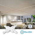 thumbnail image 4 of LEONLITE H Track X Connector, H Type Single Circuit 3-Wire-1 Track Lighting Kit, Corner Joiner, UL Listed, Flame Retardant Material, for H Track System, 5 Years Warranty, 120V, White, 4 of 7