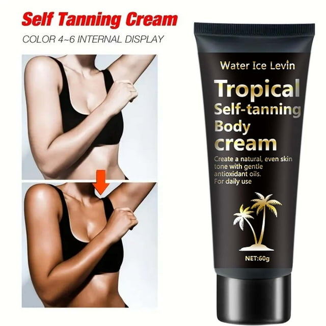 Fiudx Loción Bronceadora, Crema Hidratante Blackcream, Efecto Hidratante Tanluxe, Color Natural Sunglow, Diario para Vacaciones En La Playa, Apto para Todo Tipo de Piel, Formato de Viaje de 60 G