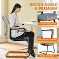 thumbnail image 4 of CLATINA Office Guest Chair with Lumbar Support and Mid Back Mesh Space Air Grid Series for Reception Conference Room (Gray-4 Pack), 4 of 9