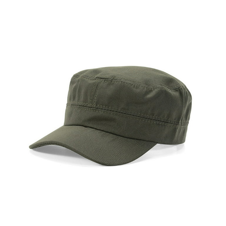 Waroomhouse Men Summer Hat Flat Top Solid Color Long Brim Breathable  Decorative Sunscreen Unisex Baseball Cadet Plain Cap Headwear