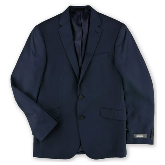 Kenneth Cole Mens Pin Stripe Two Button Blazer Jacket, Blue, 38 Short