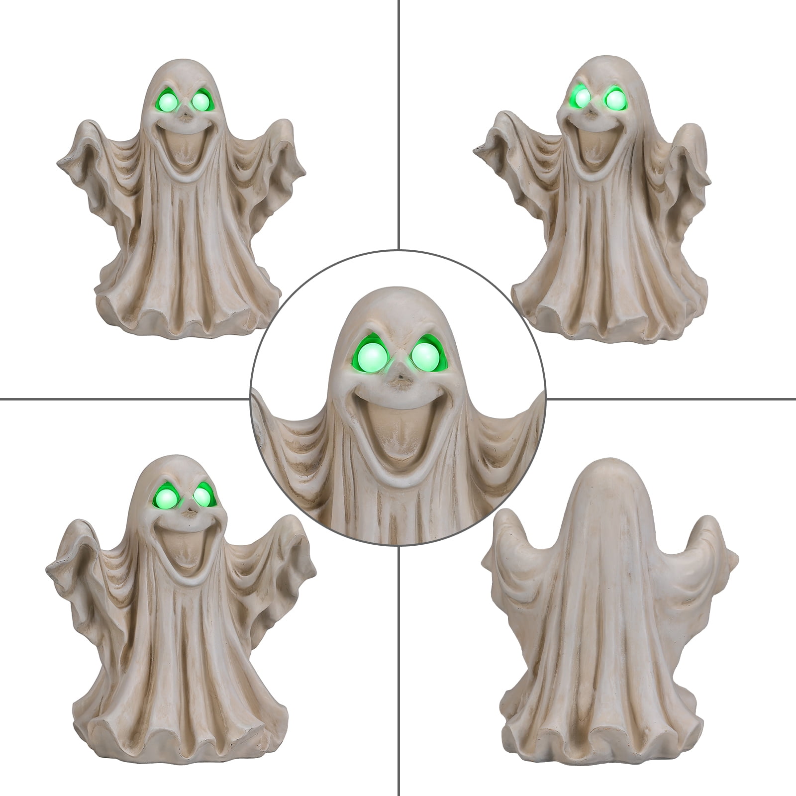 Alvantor Halloween Ghost Figurine Halloween Ghost Decorations with Glowing Eyes