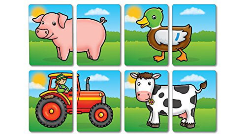 Orchard Toys Farmyard Heads and Tails Matching Puzzle Card Game Total 24pcs 