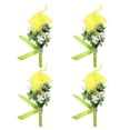 thumbnail image 1 of 4uds Novio Ojetes Lirio Ojetes Alfileres para Hombres Boda Ceremonia Aniversario Formal Cena Fiesta Amarillo, 1 of 5