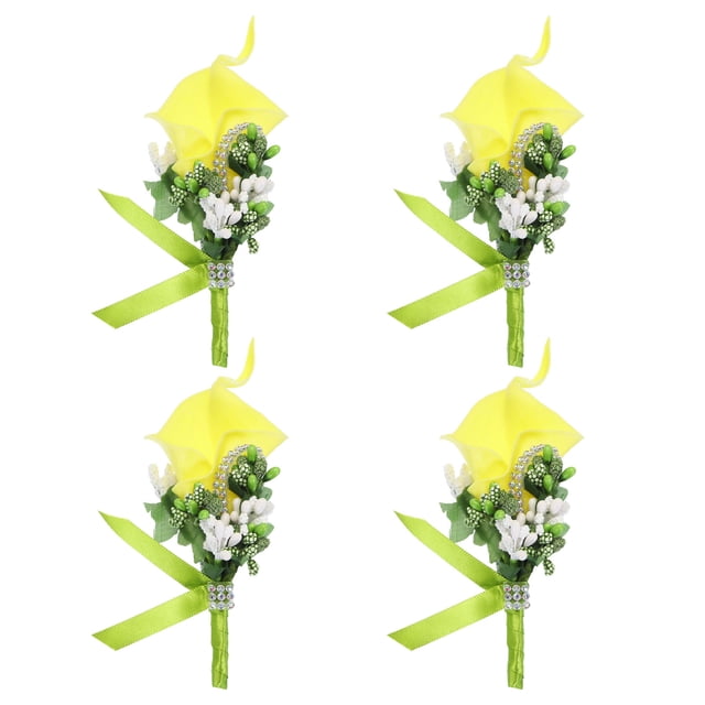 4uds Novio Ojetes Lirio Ojetes Alfileres para Hombres Boda Ceremonia Aniversario Formal Cena Fiesta Amarillo