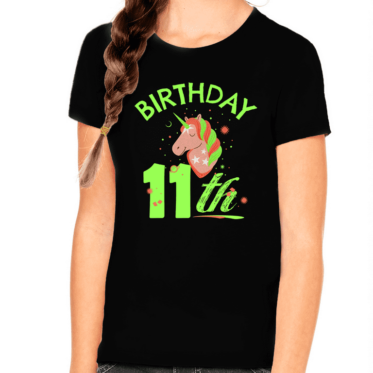 Unicorn 11th Birthday Girl Shirt, Birthday Shirt 11 Unicorn 11th Birthday Girl Shirt, Birthday Shirt 11