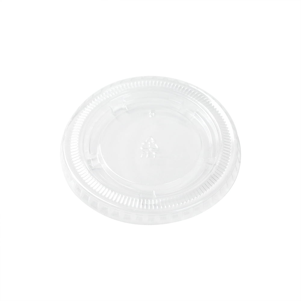 RW Base Round Clear Plastic Portion Cup Lid Fits 3.3, 4 and 5.5 oz 3" x 3" x 1/4" 2000