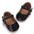 thumbnail image 4 of nvzhuang Baby Girls Shoes, Soft Sole PU Leather Bow Crib Shoes Non-slip Flats Toddler Shoes, 4 of 8