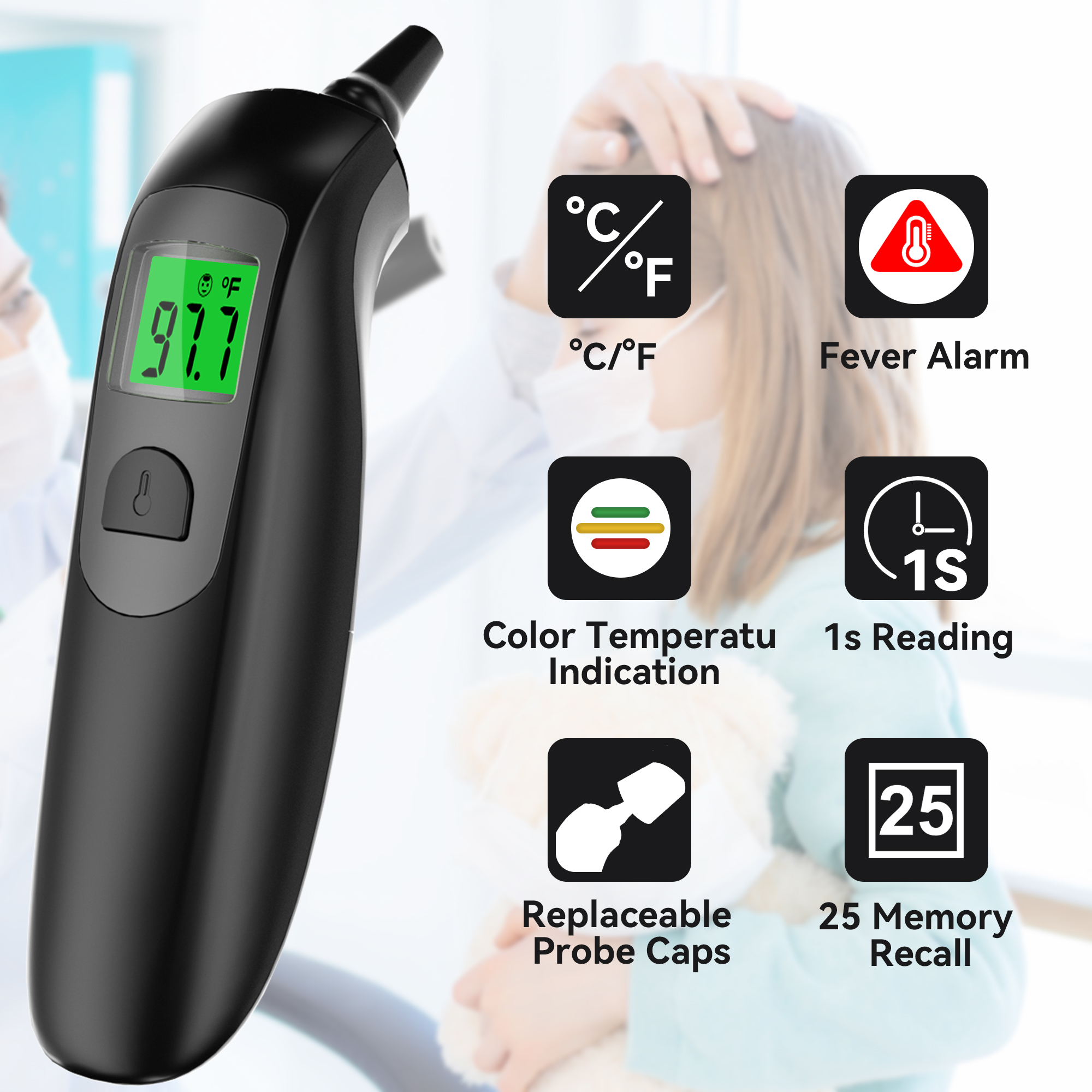 Ankovo Dual Mode Infrared Thermometer With Memory photo 2