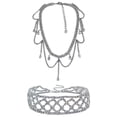 thumbnail image 1 of Collar de mariposa con diamantes completos, cadena de clavícula con personalidad, adecuado para collares decorativos para mujer, 2 uds., 1 of 5