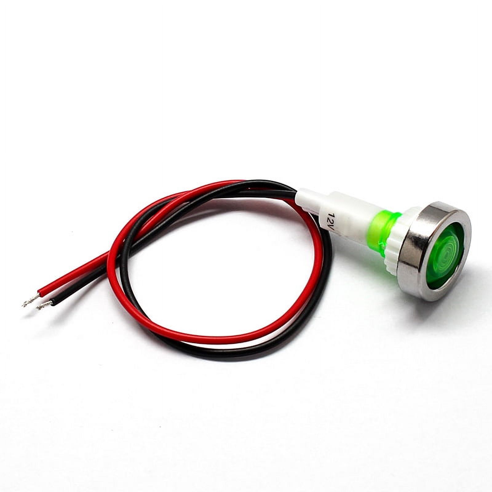 SENRISE 230V AC LED Indicator Light Signal Lamp Power Work Light Warning Lamp Mounting Size 10mm Green - image 5 of 7