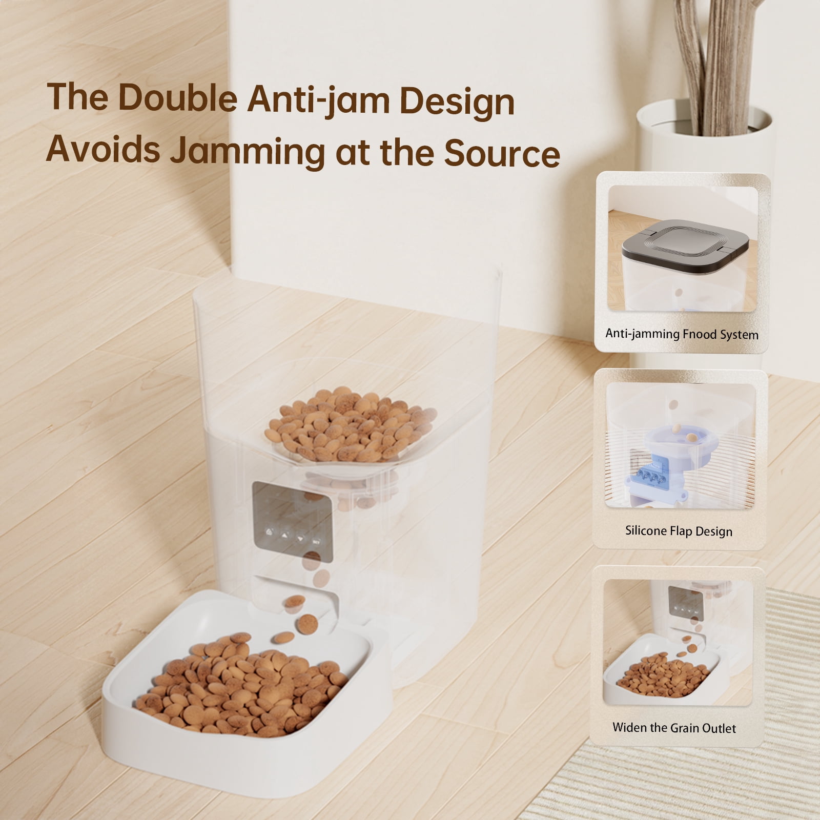 IMIPAW 3L Automatic Cat Feeder – Smart Pet Food Dispenser for Cats & Dogs with LCD Display, Programmable Timer, Dual Power Supply, 4 Meals/Day, 1–9 Portion Control, Easy to Clean, Fresh-Keeping Desi